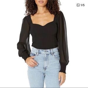 ABERCROMBIE AND FITCH BLACK BLOUSE